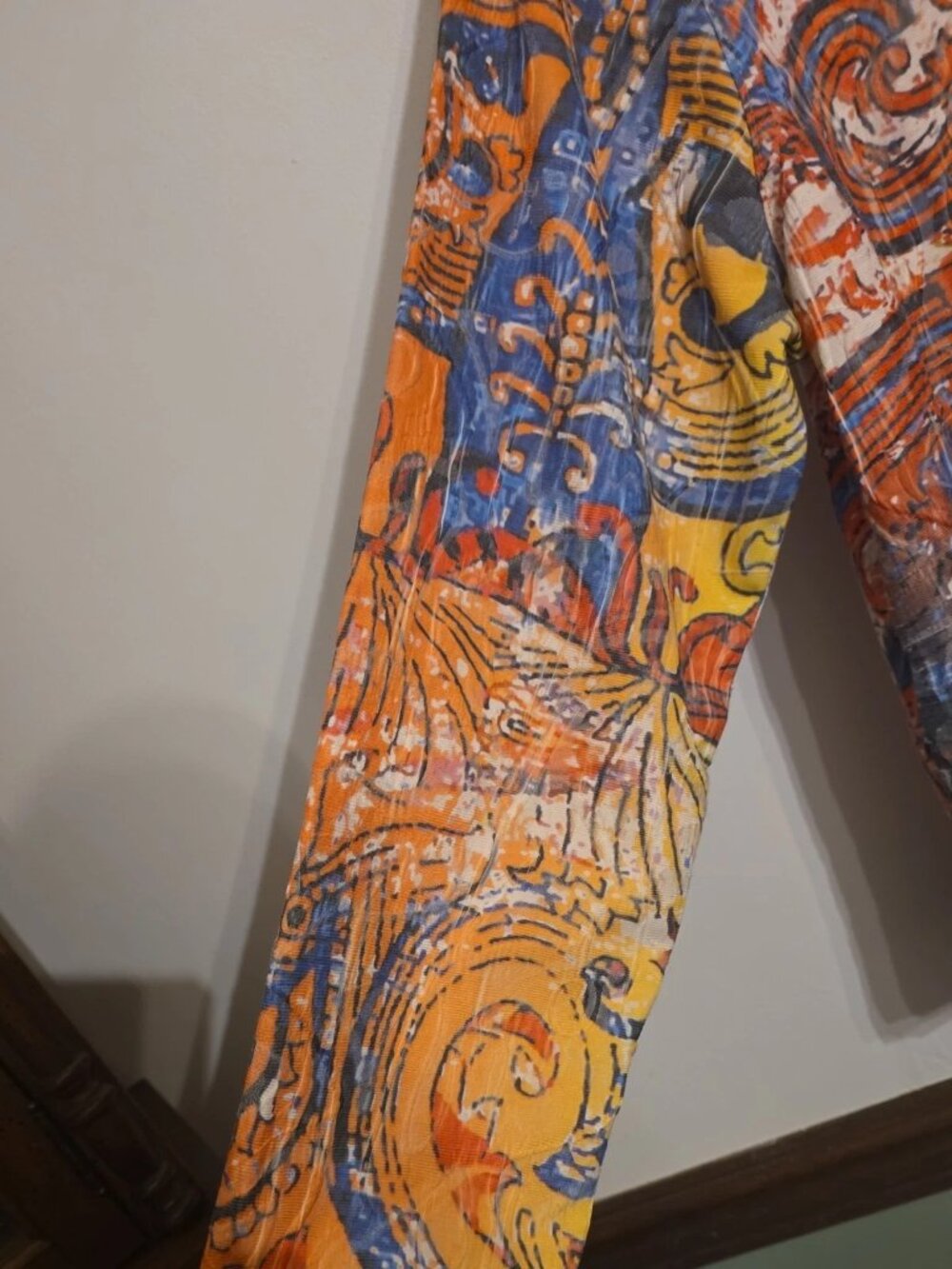 Keren Hart Abstract Colorful Zip-Up Jacket Women's Size Large Art To Wear Boho - Picture 6 of 10